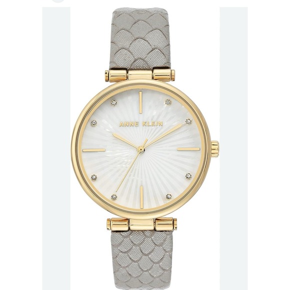 Anne Klein Accessories - Anne Klein Wristwatch Women OS Grey Gold Good Snakeskin Leather AN/3754